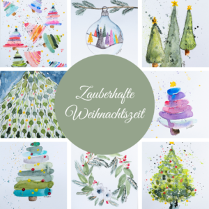 MISS GLISS<sup>®</sup> 5x Weihnachtskarte mit Collagenaufdruck